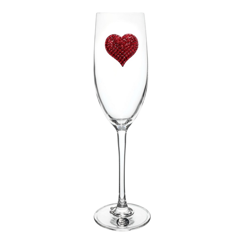 Queen’s Jewel Red Heart Champagne Flute